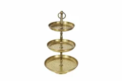 Design Etagere ORIENT 50cm gold im Wild Hammerschlag mit drei Etagen
