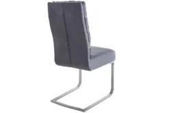 Design Freischwinger Stuhl COMFORT vintage grau mit Edelstahl-Gestell
