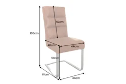 Design Freischwinger Stuhl COMFORT hellbraun mit Edelstahl-Gestell