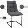 Design Freischwinger Stuhl MIAMI dunkelgrau Metallgestell matt schwarz