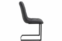 Design Freischwinger Stuhl MIAMI dunkelgrau Metallgestell matt schwarz