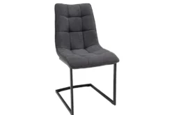Design Freischwinger Stuhl MIAMI dunkelgrau Metallgestell matt schwarz
