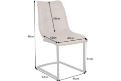 Design Freischwinger Stuhl MIAMI taupe antik Microfaser Metallgestell matt schwarz