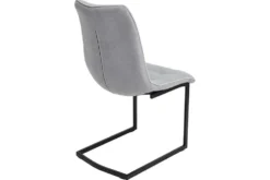 Design Freischwinger Stuhl MIAMI hellgrau Metallgestell matt schwarz