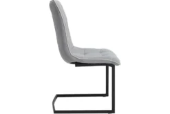 Design Freischwinger Stuhl MIAMI hellgrau Metallgestell matt schwarz