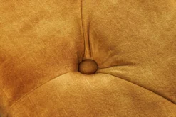 Design Fußhocker CHESTERFIELD 80cm senfgelb Samt Knopfheftung Nietenbesatz