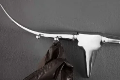 Design Garderobe BULL 100cm Aluminium Wanddekoration Stierkopf