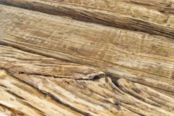Design Glas Esstisch BARRACUDA 220cm natur Teak Massivholz schwarz Kufengestell