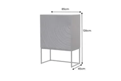 Design Highboard ORBIT 120cm schwarz Mangoholz mit 3D-Front Metall