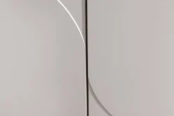 Design Highboard SAVOY 130cm kaschmir weiß Marmor Keramik mit Stauraum und 3D-Front