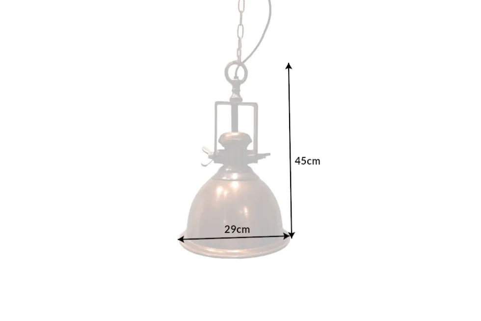 Design Hängelampe INDUSTRIAL 45cm kupfer geflammt Industrial Stil