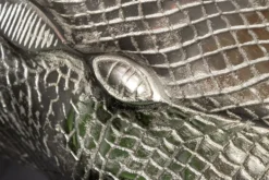 Design Hängetisch WILDLIFE CROCODILE 60cm silber Metall Krokodil Beistelltisch