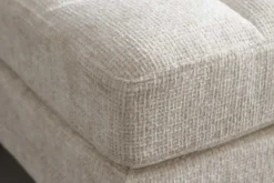 Design Hocker COZY VELVET 80cm beige Chenille Federkern Holzfüße