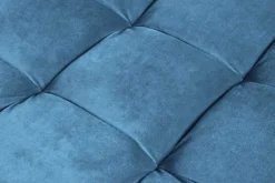 Design Hocker COZY VELVET 80cm petrol blau gold Samt Metallfüße