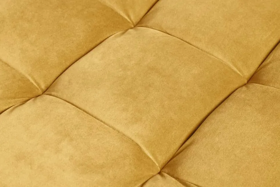 Design Hocker COZY VELVET 80cm senfgelb gold Samt Metallfüße