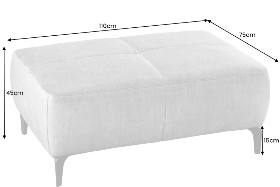 Design Hocker MARRAKESCH 110cm flaschengrün Samt mit Ziersteppung