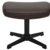 Design Hocker VOGUE 45cm brandy braun Kunstleder drehbar schwarze Metallbeine Fußhocker