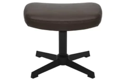 Design Hocker VOGUE 45cm brandy braun Kunstleder drehbar schwarze Metallbeine Fußhocker