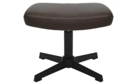 Design Hocker VOGUE 45cm brandy braun Kunstleder drehbar schwarze Metallbeine Fußhocker