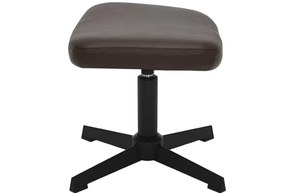 Design Hocker VOGUE 45cm brandy braun Kunstleder drehbar schwarze Metallbeine Fußhocker