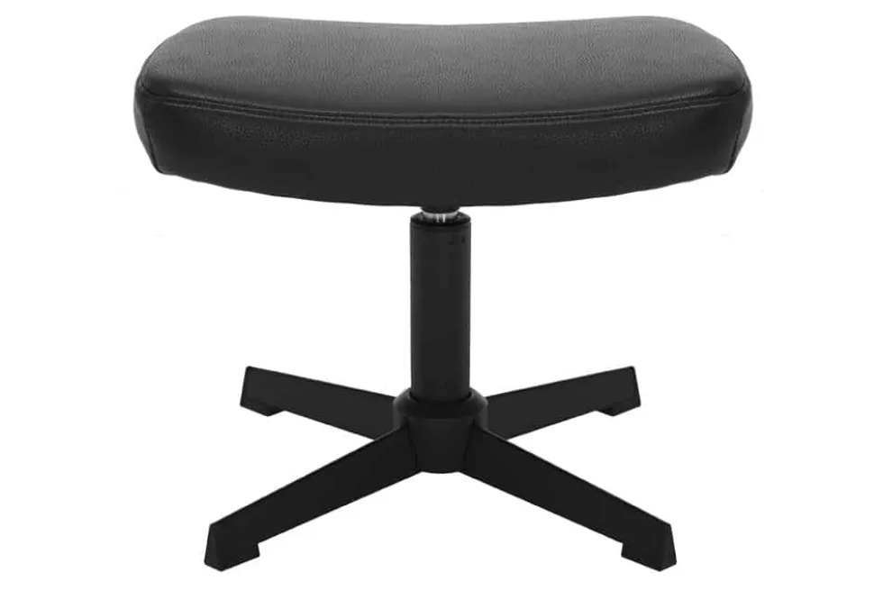 Design Hocker VOGUE 45cm schwarz Kunstleder drehbar Metallbeine Fußhocker