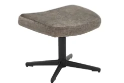 Design Hocker VOGUE 45cm taupe Samt drehbar schwarze Metallbeine Fußhocker