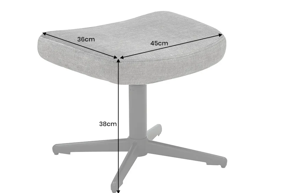 Design Hocker VOGUE 45cm taupe Samt drehbar schwarze Metallbeine Fußhocker