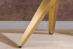 Design Konsolentisch ART LIVING 140cm weiß Marmor Keramik champagner gold brushed