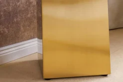 Design Konsolentisch EXTRAVAGANCIA 140cm weiß Marmor brushed champagner gold Metall