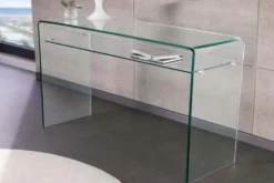 Design Konsolentisch FANTOME 100cm Glas transparent mit Ablage