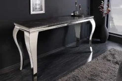 Design Konsolentisch MODERN BAROCK 140cm schwarz anthrazit chrom Keramik Marmor