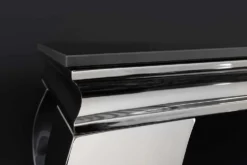 Design Konsolentisch MODERN BAROCK 140cm schwarz anthrazit chrom Keramik Marmor