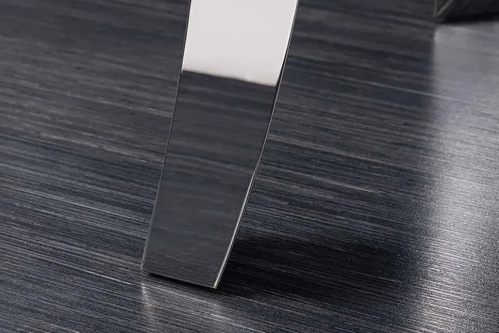 Design Konsolentisch MODERN BAROCK 140cm schwarz anthrazit chrom Keramik Marmor