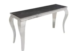 Design Konsolentisch MODERN BAROCK 140cm schwarz anthrazit chrom Keramik Marmor