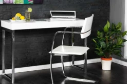 Design Konsole WHITE DESK 120cm weiß Hochglanz Bürotisch