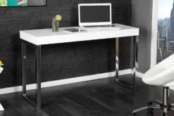 Design Konsole WHITE DESK 120cm weiß Hochglanz Bürotisch