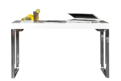 Design Konsole WHITE DESK 120cm weiß Hochglanz Bürotisch