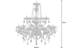Design Kronleuchter BLACK CRYSTAL XL 80cm schwarz Acryl 15-armig Lüster