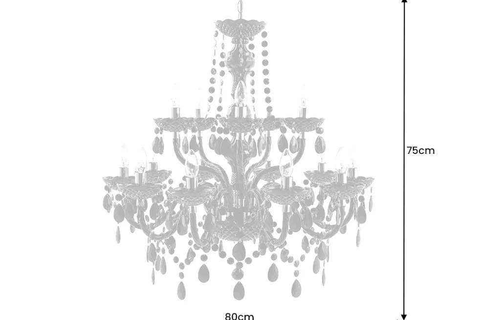 Design Kronleuchter BLACK CRYSTAL XL 80cm schwarz Acryl 15-armig Lüster