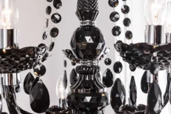 Design Kronleuchter BLACK CRYSTAL XL 80cm schwarz Acryl 15-armig Lüster