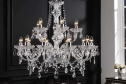 Design Kronleuchter CRYSTAL XL 80cm klar Acryl 15-armig Lüster