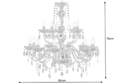 Design Kronleuchter CRYSTAL XL 80cm gold 15-armig Lüster Kristall-Lampe