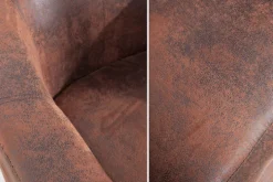 Design Lounge Sessel HEMINGWAY whisky braun mit Armlehnen Cocktailsessel Massivholzbeine