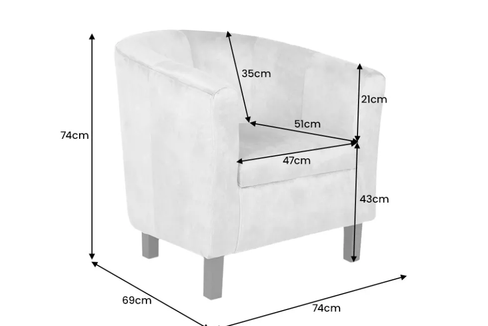 Design Lounge Sessel HEMINGWAY whisky braun mit Armlehnen Cocktailsessel Massivholzbeine