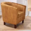 Design Lounge Sessel HEMINGWAY senfgelb Samt Armlehnen Cocktailsessel
