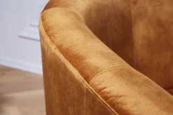 Design Lounge Sessel HEMINGWAY senfgelb Samt Armlehnen Cocktailsessel