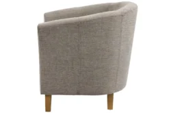 Design Lounge Sessel HEMINGWAY taupe Strukturstoff mit Armlehnen Cocktailsessel