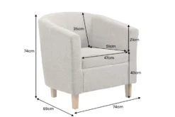 Design Lounge Sessel HEMINGWAY taupe Strukturstoff mit Armlehnen Cocktailsessel