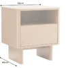 Design Nachttisch SAVOY 50cm grau beige greige Keramik Travertin Beistelltisch