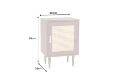 Design Nachttisch VIENNA 60cm braun Wiener Geflecht Beistelltisch mit Stauraum